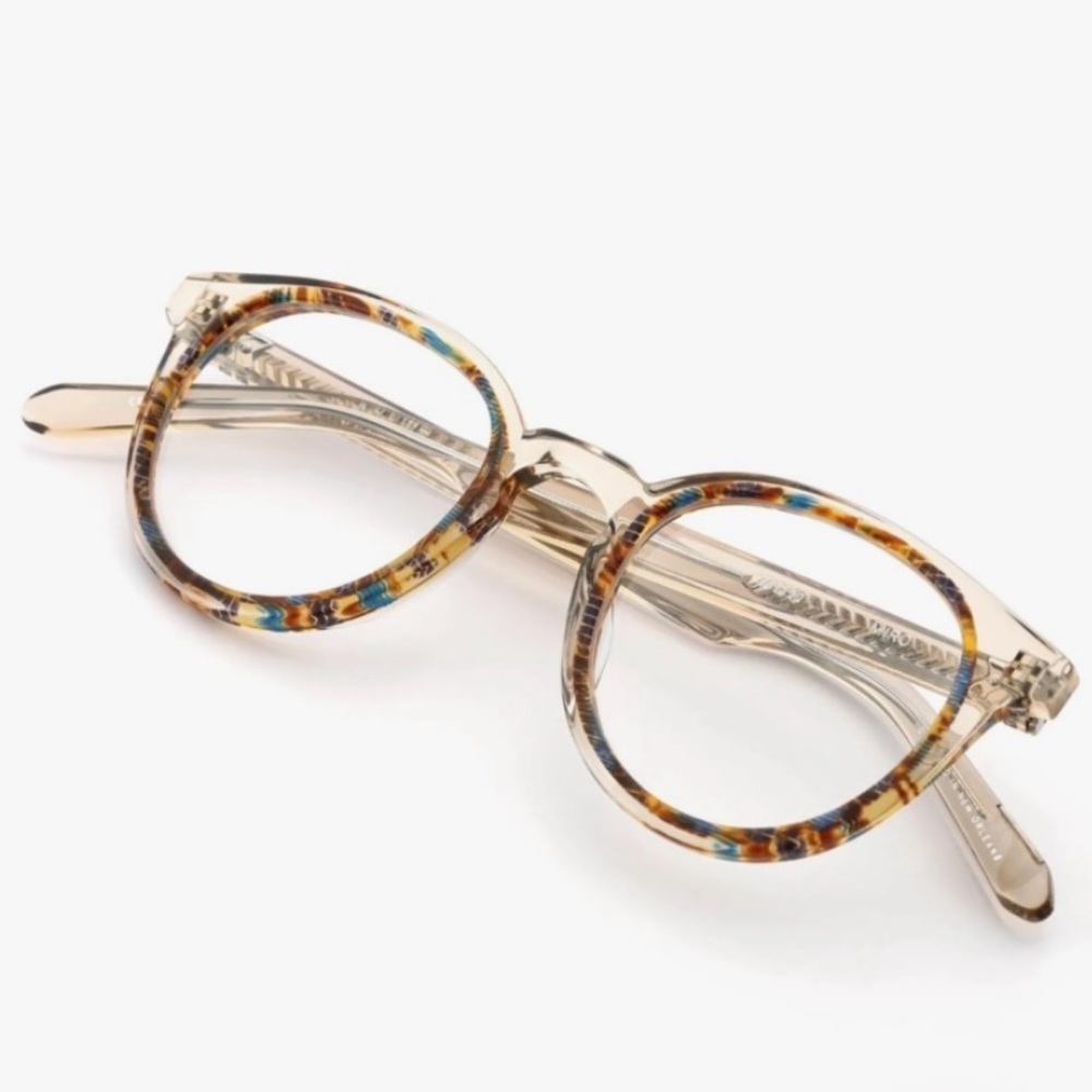 Krewe Miro eye glasses, tortoise & turquoise speckle